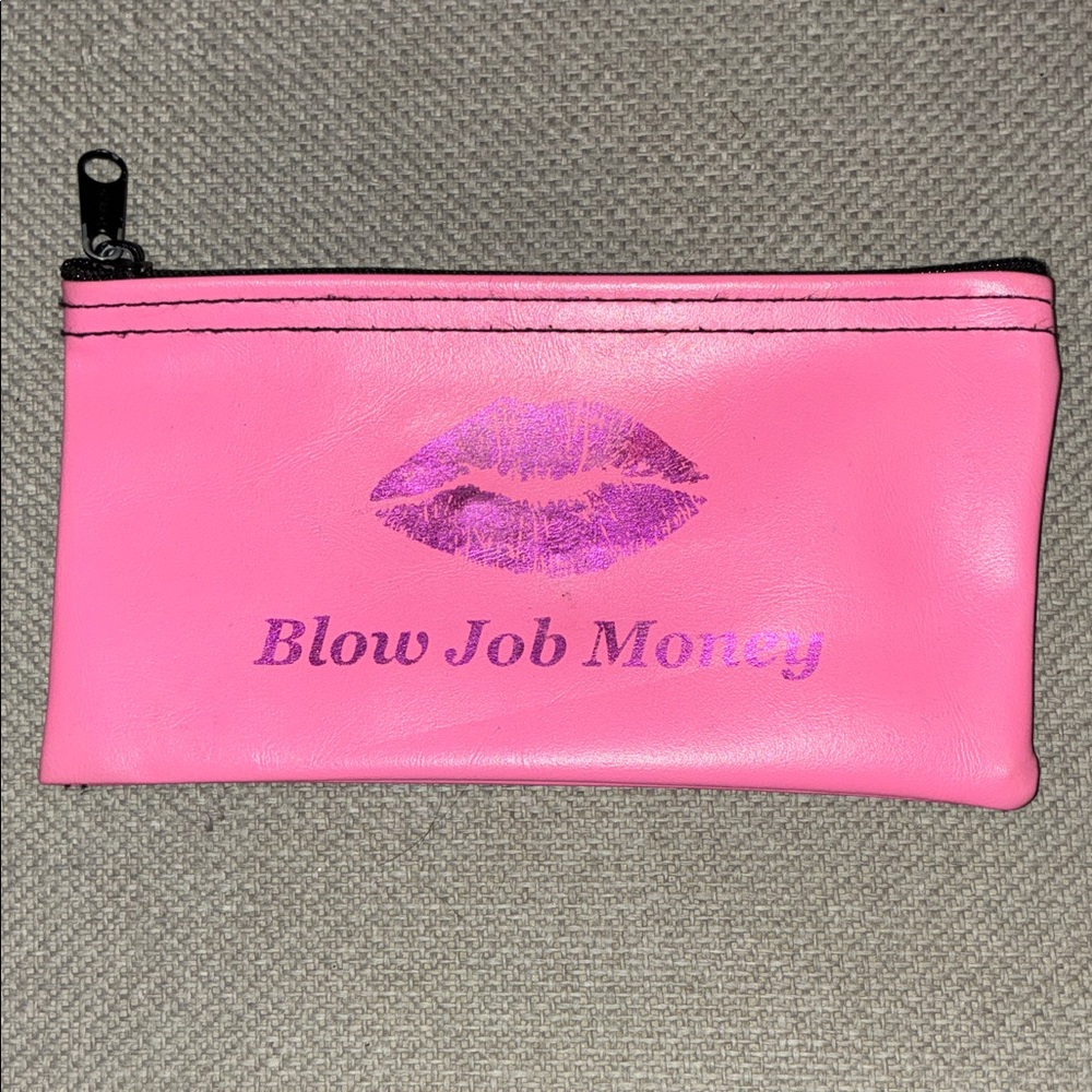 BJ Pink Kiss Graphic Zip Pouch - Blow Job Money
